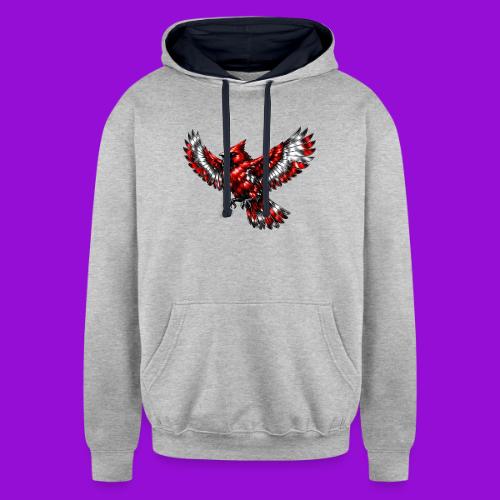Silver Cardinal in Flight - Unisex Contrast Hoodie
