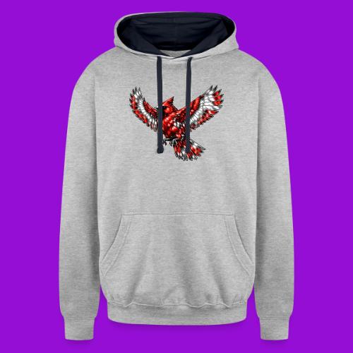 Cardinal in Flight - Unisex Contrast Hoodie