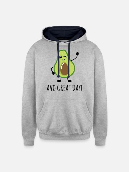 Avo Great Day - Unisex Contrast Hoodie - heather gray/navy