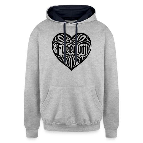 FREEDOM in Heart - Unisex Contrast Hoodie