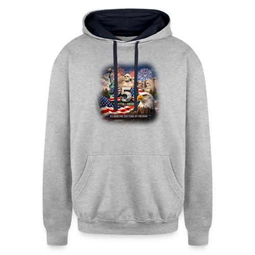 1776-2026 | Celebrating 250 Years of Freedom - Unisex Contrast Hoodie