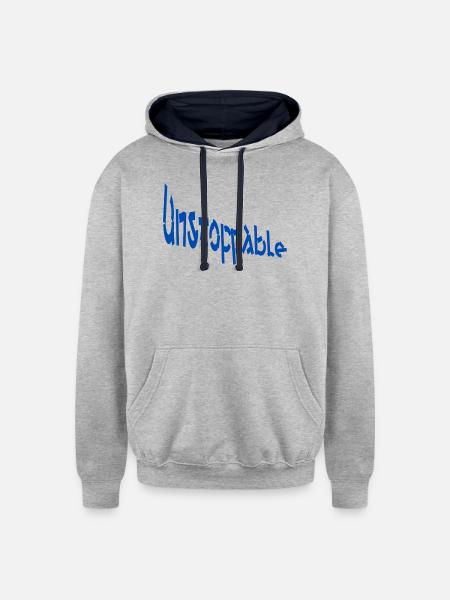 Unstoppable Graffiti Bold - Unisex Contrast Hoodie - heather gray/navy