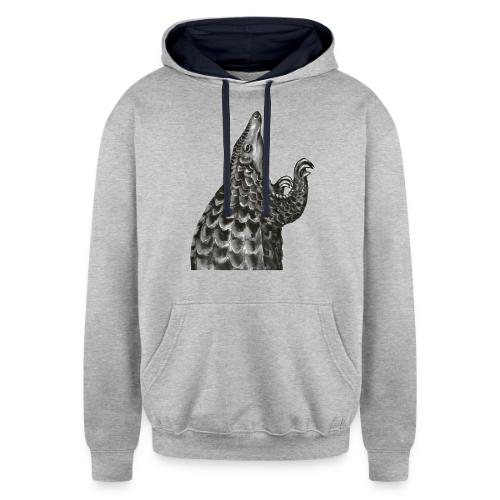 Pangolin transparent background - Unisex Contrast Hoodie