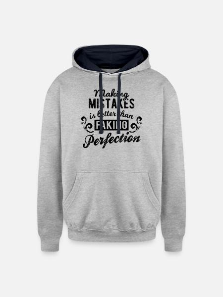 Business Motivation Quotes - Unisex Contrast Hoodie - heather gray/navy