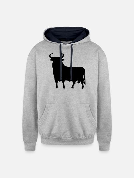 Spanish Bull - Unisex Contrast Hoodie - heather gray/navy
