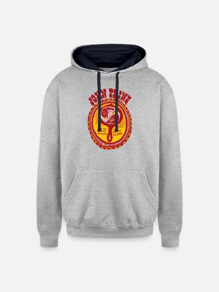 john prine - Unisex Contrast Hoodie - heather gray/navy