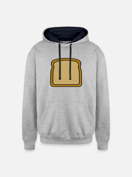 Bread Slice - Unisex Contrast Hoodie - heather gray/navy