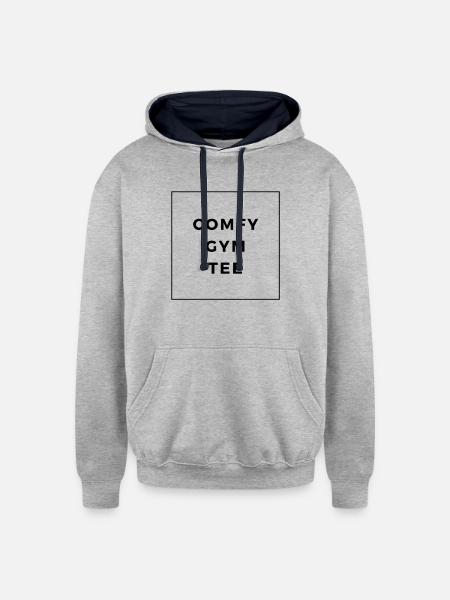 Comfy Gym Tee - Unisex Contrast Hoodie - heather gray/navy