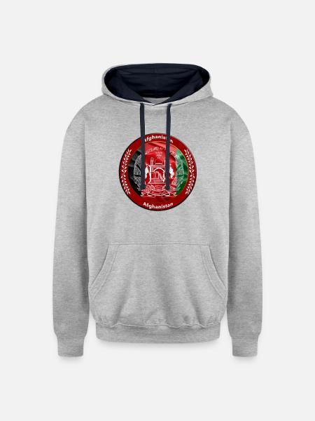 Afghanistan - Unisex Contrast Hoodie - heather gray/navy