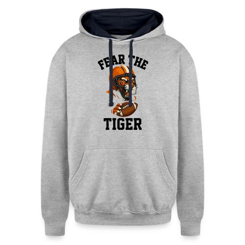 Fear The Tiger Football Helmet T-Shirt - Unisex Contrast Hoodie