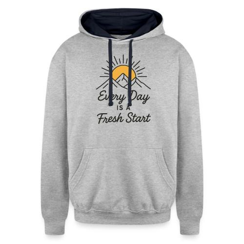 Inspirational Mountain Sunrise Motif - Unisex Contrast Hoodie