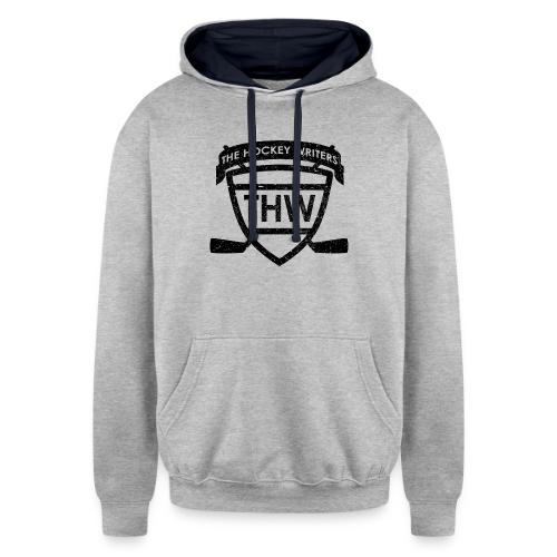 The Hockey Writers Distressed Logo - black - Unisex Contrast Hoodie