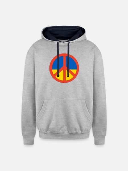 ukraine - Unisex Contrast Hoodie - heather gray/navy