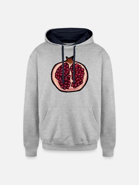 pomegranate - Unisex Contrast Hoodie - heather gray/navy