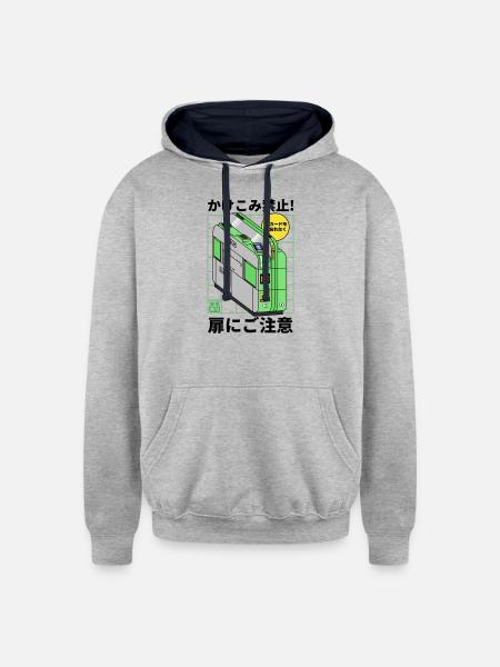 Train Gate - Unisex Contrast Hoodie - heather gray/navy