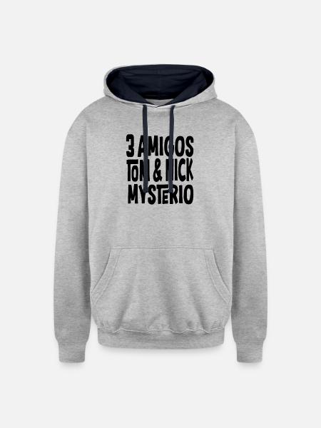 Tom And Nick Mysterio - Unisex Contrast Hoodie - heather gray/navy