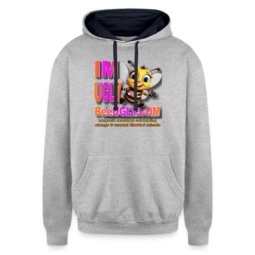IM UGLY NonProfit all PROCEEDS help animals - Unisex Contrast Hoodie
