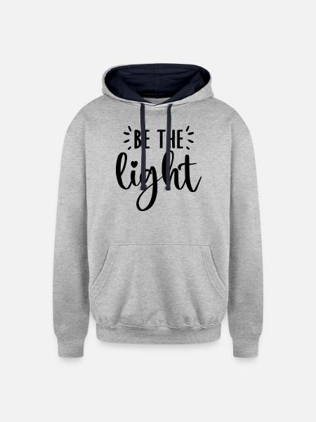 Be The Light - Unisex Contrast Hoodie - heather gray/navy