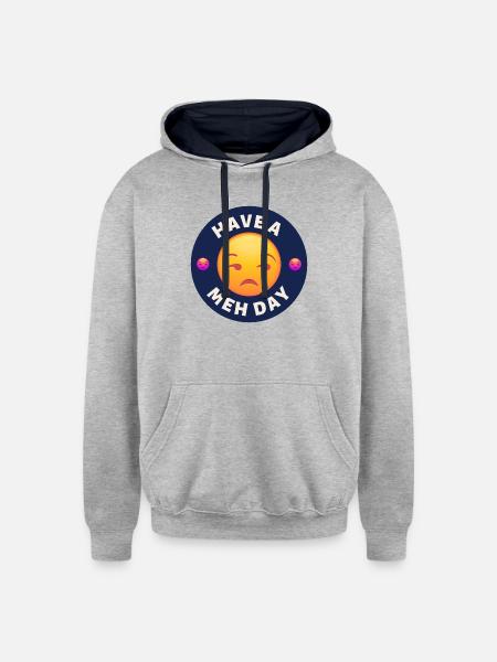 Have a Meh Day - Unisex Contrast Hoodie - heather gray/navy