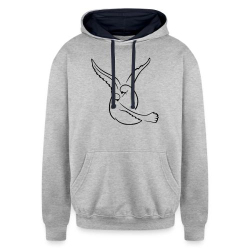 EMBRACED_TURTLEDOVES - Unisex Contrast Hoodie