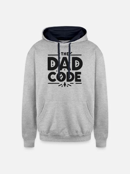 The Dad Code - Unisex Contrast Hoodie - heather gray/navy