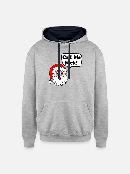 Call Me Nick - Unisex Contrast Hoodie - heather gray/navy
