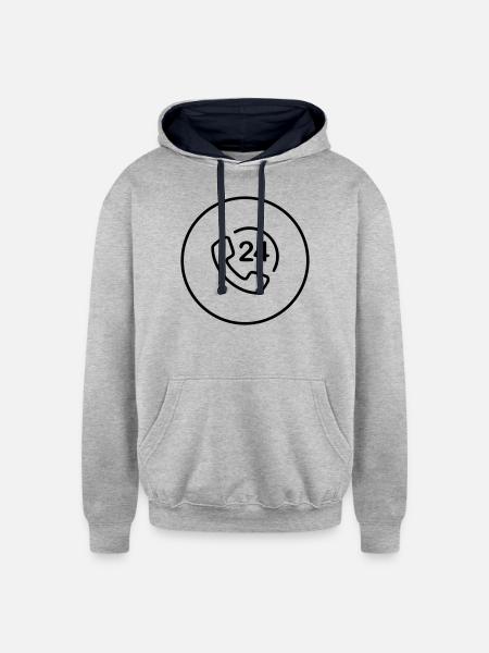 phone - Unisex Contrast Hoodie - heather gray/navy