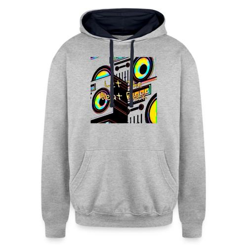 Let The Beat Rock design - Unisex Contrast Hoodie