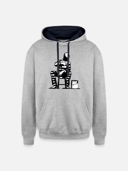 Prison Painter - Unisex Contrast Hoodie - heather gray/navy