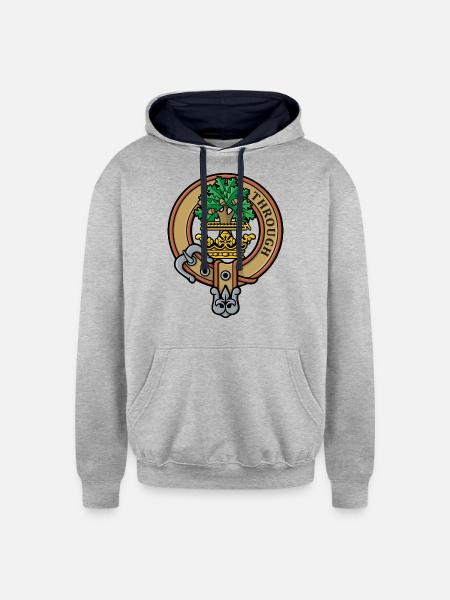 Clan Hamilton Crest - Unisex Contrast Hoodie - heather gray/navy
