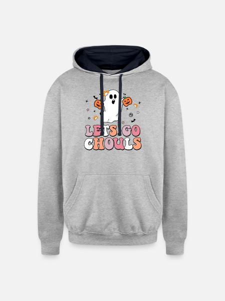Lets go chouls - Unisex Contrast Hoodie - heather gray/navy