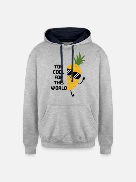 too cool - Unisex Contrast Hoodie - heather gray/navy