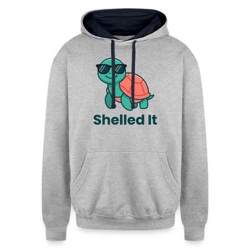 Funny Turtle Sunglasses Shelled It Cute Gift - Unisex Contrast Hoodie