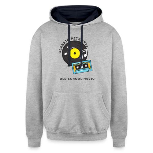 Old School Music - Unisex Contrast Hoodie