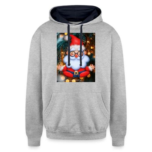 SANTA CLAUS MEDITATION - Unisex Contrast Hoodie
