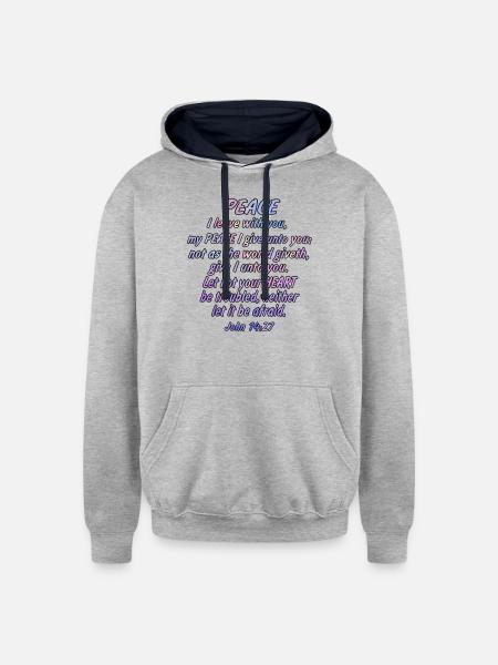 John - Unisex Contrast Hoodie - heather gray/navy