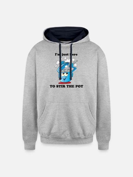Stir The Pot - Unisex Contrast Hoodie - heather gray/navy