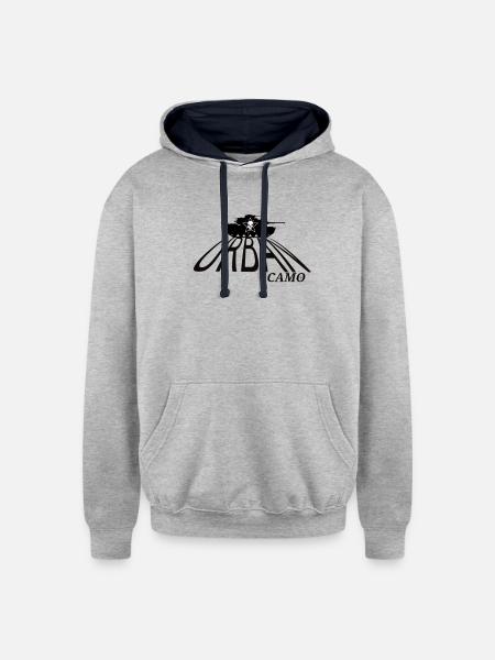 Urban Camo Tank - Unisex Contrast Hoodie - heather gray/navy