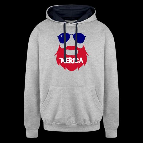 Bearded 'Merica - Unisex Contrast Hoodie