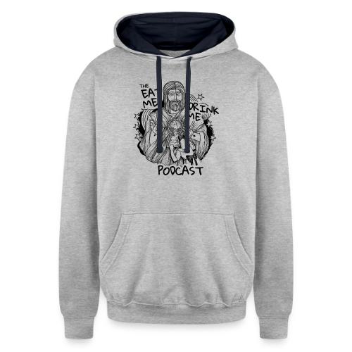 Eat Me Drink Me Podcast revamped logo - Unisex Contrast Hoodie