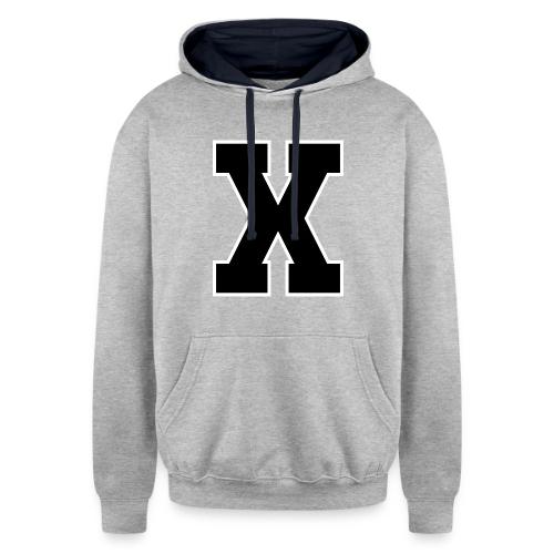 Varsity Letter X Athletic Monogram - Unisex Contrast Hoodie