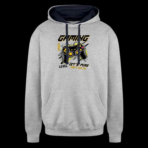 Gaming: Let's Play, Don't Give Up - Unisex Contrast Hoodie