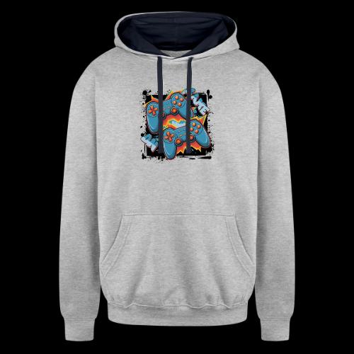 Two Player Game On! - Unisex Contrast Hoodie