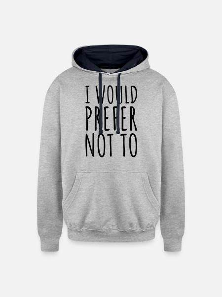 I prefer not to - Unisex Contrast Hoodie - heather gray/navy