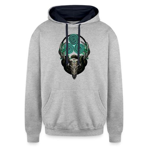 The Antlered Crown (No Text) - Unisex Contrast Hoodie