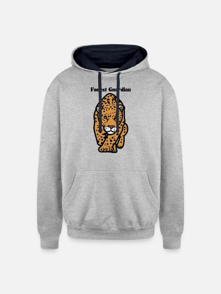 Forest Guardian - Unisex Contrast Hoodie - heather gray/navy