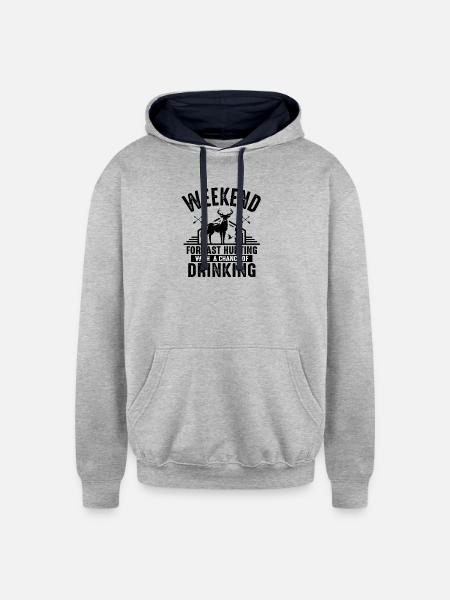 Weekend - Unisex Contrast Hoodie - heather gray/navy