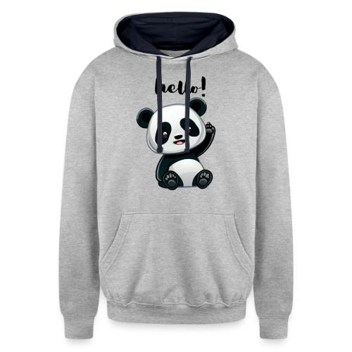 HELLO Panda - Unisex Contrast Hoodie