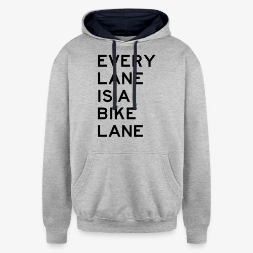 Every Lane is a Bike Lane - Unisex Contrast Hoodie