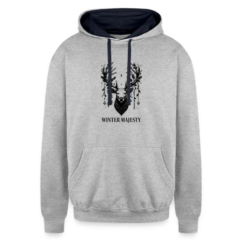 Majestic Reindeer T-Shirt, Poster, & Mug - Unisex Contrast Hoodie
